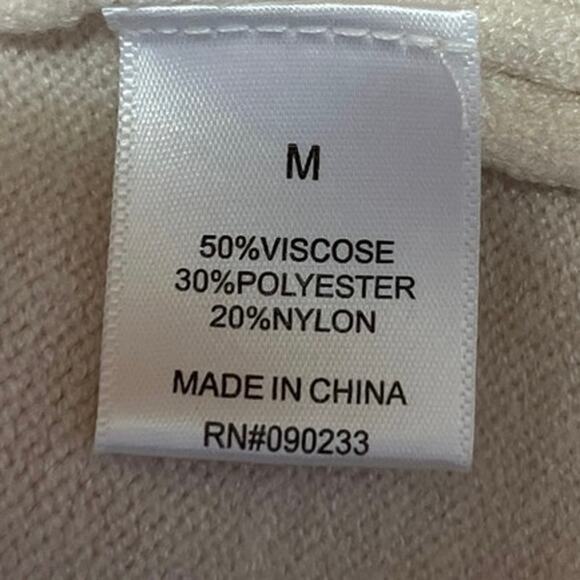 PacSun L.A Hearts Cream Long Sleeve Crew Neck Knit Checked Crop Sweater Top M - Picture 4 of 4